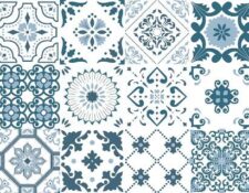 Vinilo Estilo Vintage adhesivosivos con patrón de azulejo portugués, colección Sintra; azulejos de vinilo que imitan cerámica hidráulica. Medida: 15 x 15 cm