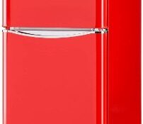 Frigorifico Vintage Rojo Klarstein Monroe Red 2020 Edition - Nevera con congelador, Frigorífico combi, Minibar, Capacidad total 85 L, 40 dB, Estantes de cristal, Eficiencia energética clase A+, Estilo vintage, Rojo