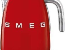 hervidor vintage SMEG Calentador de Agua electrico, hervidor KLF04RDEU, 2400 W, 1.7 litros, plástico, rojo