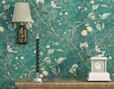 papel pintado vintage Blooming Wall - Papel pintado, diseño de flores, árboles y pájaros, estilo retro, para salones, habitaciones y cocinas, 5,3 m²,...