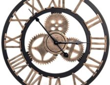 Reloj Vintage Reloj de pared vintage - Reloj de pared retro estilo artístico europeo con corona decorativa y números romanos hecho a mano en 3D para salón cocina dormitorio bar café