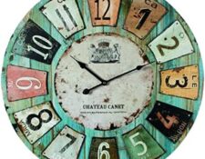 REloj vintage ootb Reloj de Madera para Pared, Chateau, Aprox. 60 cm