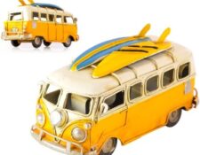 COCHE DECORACION SCSpecial - Camper Van de Juguete de 6,3 Pulgadas, Estilo Retro, metálico, clásico, T1, para Caravana, Playa, autobús, Modelo de Juguete