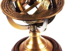 Globo terráqueo Ares India 5 Nautical Brass Armillary Sphere World Globe Rosewood Base Table Decor Gift